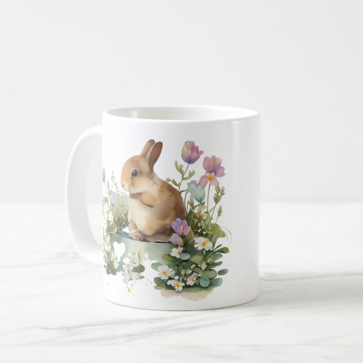 Mug Lapin lapin en pot de fleurs (Devant gauche)