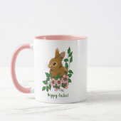 Mug Lapin Lapin Fleurs Roses (Gauche)