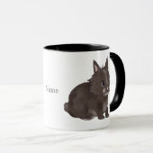 Mug lapin lionhead brun foncé (Devant droit)