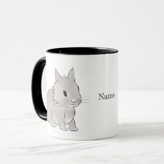 Mug Lapin lionhead gris (Devant gauche)