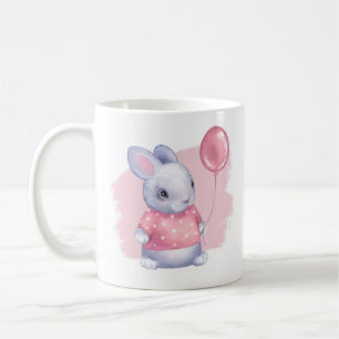 Mug Lapin mignon avec ballon rose