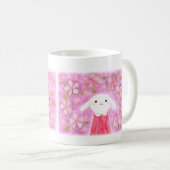 Mug Lapin mignon avec Fleurs Joli lapin fleuri (Devant droit)