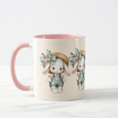 Mug Lapin mignon dans les couloirs avec Casquette pail (Gauche)
