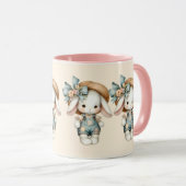 Mug Lapin mignon dans les couloirs avec Casquette pail (Devant droit)