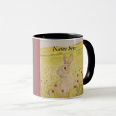 Mug Lapin mignon, fleurs sauvages (Devant droit)