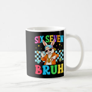Mug Lapin mignon six sept bruh 6 7 mème 67 joyeuses pâ