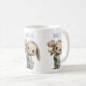 Mug Lapin mignon tenant une tulipe (Devant droit)