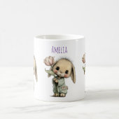 Mug Lapin mignon tenant une tulipe (Centre)