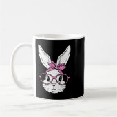 Mug Lapin mignon visage de lapin avec lunettes de coeu (Gauche)
