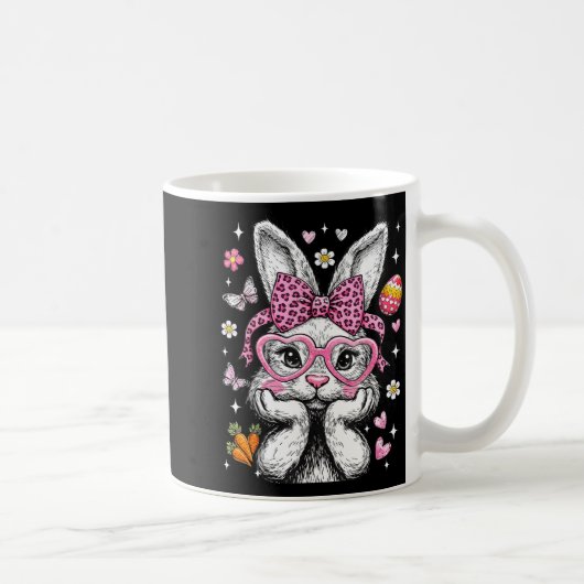 Mug Lapin mignon visage de léopard coquette arc de Pâq (Droite)