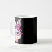 Mug Lapin mignon visage léopard coquette lunettes à ar (Devant gauche)