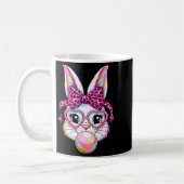 Mug Lapin mignon visage léopard coquette lunettes à ar (Gauche)