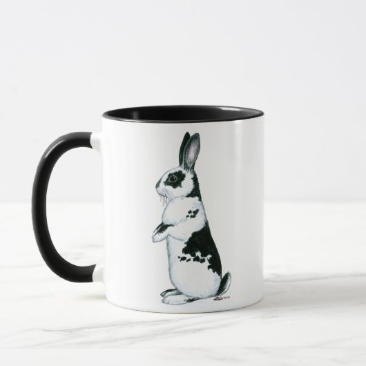 Mug Lapin :  Noir et blanc (Gauche)