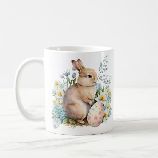 Mug Lapin & Oeuf Floral (Gauche)