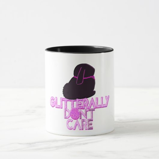 Mug Lapin pailleté s'en fiche (Centre)