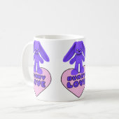 Mug Lapin pourpre d'amour de lapin mignon (Devant gauche)
