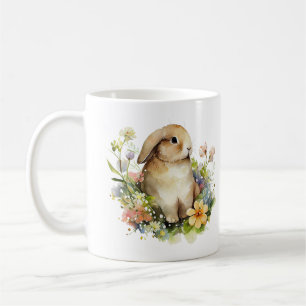 Mug Lapin précieux dans une couronne de fleurs