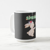 Mug Lapin Rétro de Printemps avec Tee Graphique Tulipe (Devant gauche)