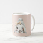 Mug Lapin Rose Blanc Arc Peach (Devant droit)