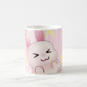 Mug Lapin rose mignon de Kawaii tombant des étoiles