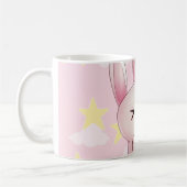 Mug Lapin rose mignon de Kawaii tombant des étoiles (Gauche)