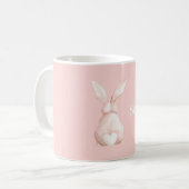 Mug Lapin Rose Pâle Queue à Cœur Blanc (Devant gauche)