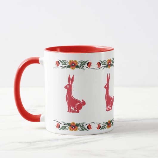Mug Lapin scandinave rouge (Gauche)