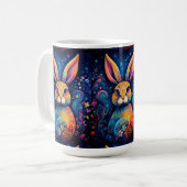 Mug Lapin spirales et cœurs Bleu (Devant gauche)