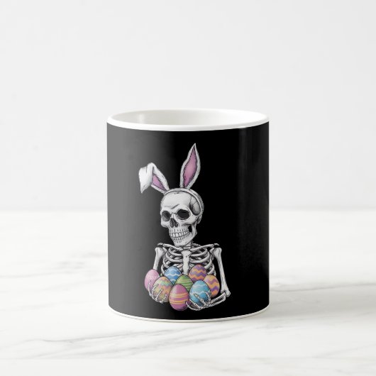 Mug Lapin Squelette tenant des oeufs de Pâques lapin d (Centre)