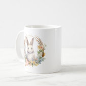 Mug Lapin tan clair avec fleurs de printemps (Devant gauche)