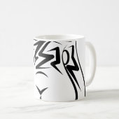 Mug Lapin tribal noir et blanc (Devant droit)