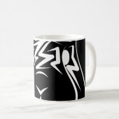 Mug Lapin tribal noir et blanc (Devant droit)