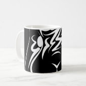 Mug Lapin tribal noir et blanc (Devant gauche)