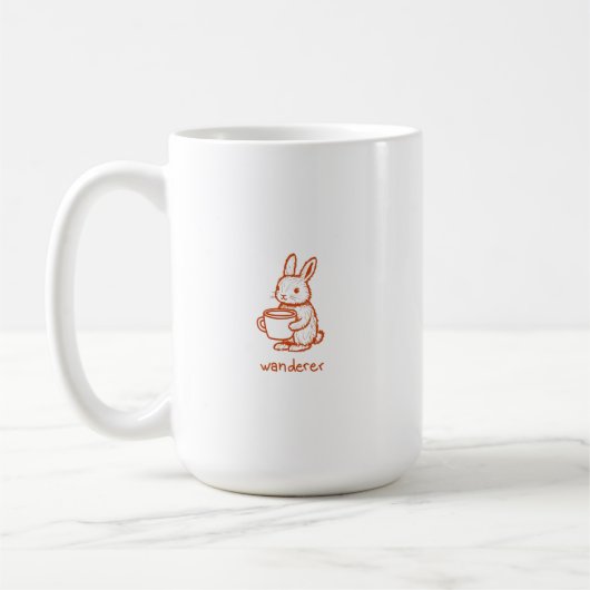 Mug lapin vagabond avec esthétique café (Gauche)