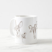 Mug Lapin vintage et fleurs (Devant gauche)