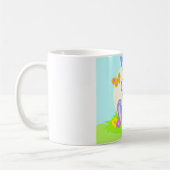 Mug Lapin Violet Mignon Papillons Fleurs Joyeux (Gauche)