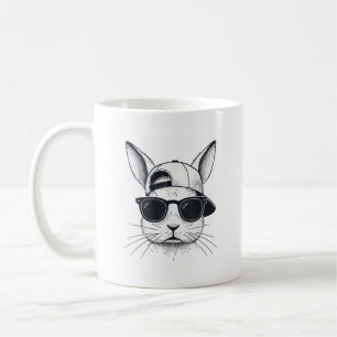 Mug Lapin visage avec lunettes de soleil casquette jou
