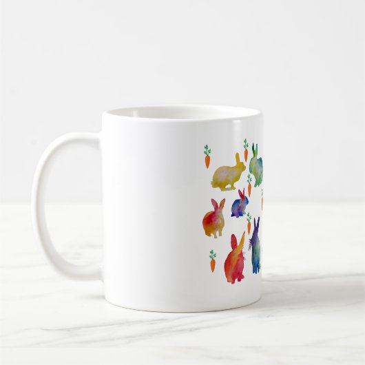 Mug Lapins à l'aquarelle Art de Pâques (Gauche)