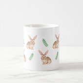 Mug Lapins à l'aquarelle et verdure Pâques mignon (Centre)