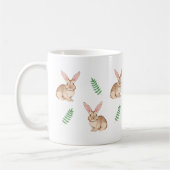Mug Lapins à l'aquarelle et verdure Pâques mignon (Gauche)