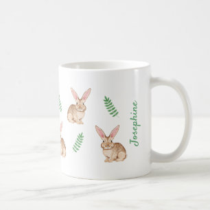 Mug Lapins à l'aquarelle et verdure Pâques mignon