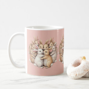 Mug Lapins adorables dans un rose câlin pastel cosy