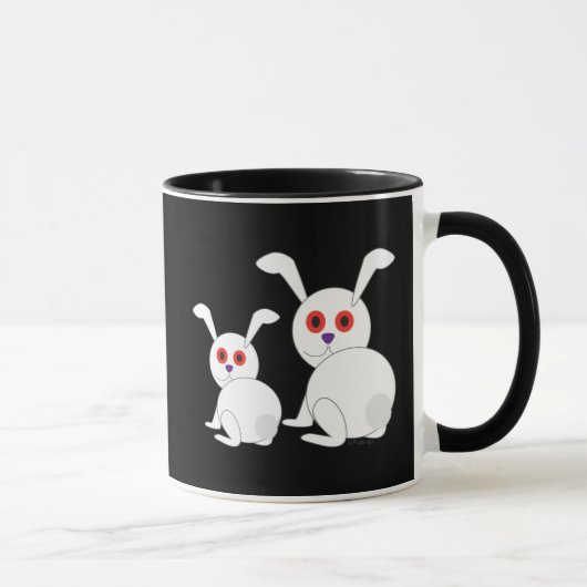 Mug lapins blancs confits personnalisables avec les ye (Droite)