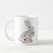 Mug Lapins de Pâques aux fleurs sauvages roses et bleu (Gauche)