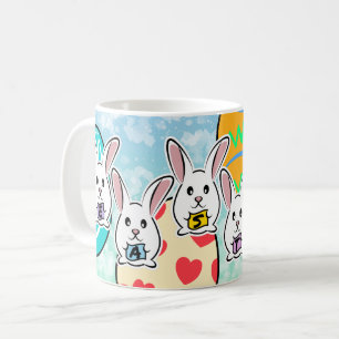 Mug Lapins de Pâques en forme d'oeuf