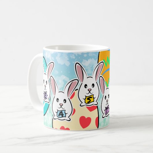 Mug Lapins de Pâques en forme d'oeuf (Devant gauche)