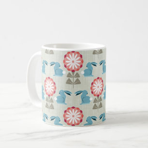 Mug Lapins et fleurs