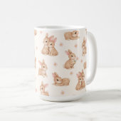 Mug Lapins et fleurs à l'aquarelle doux (Devant droit)