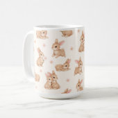 Mug Lapins et fleurs à l'aquarelle doux (Devant gauche)