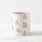 Mug Lapins mignons et motif de fleurs (Centre)